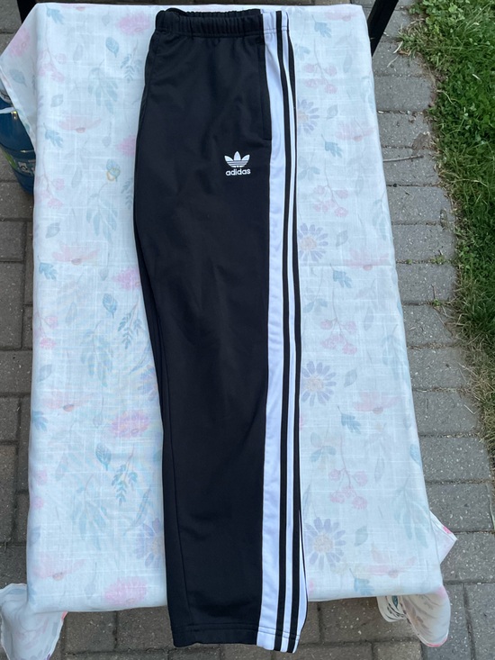 adidas Pants - adidas Tear-away Black and White Joggers with Side Stripes